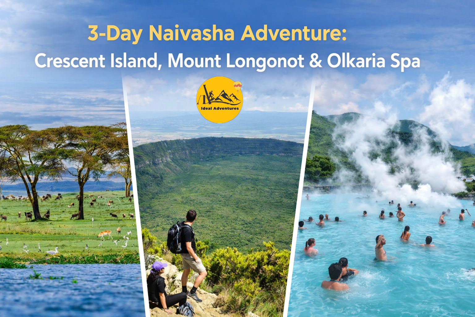 3-Day Naivasha Adventure Combo: Crescent Island, Mount Longonot & Olkaria